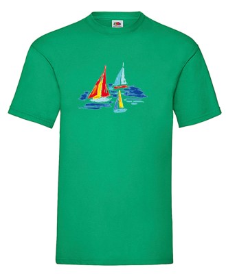 FRUIT OF THE LOOM T-shirt με στάμπα K1305  ΠΡΑΣΙΝΟ